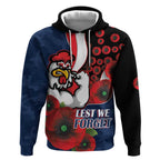 Sydney Roosters ANZAC Personalised Hoodie Lest We Forget Poppy Camo