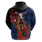 Sydney Roosters ANZAC Personalised Hoodie Lest We Forget Poppy Camo