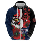 Sydney Roosters ANZAC Personalised Hoodie Lest We Forget Poppy Camo
