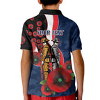 Sydney Roosters ANZAC Personalised Kid Polo Shirt Lest We Forget Poppy Camo