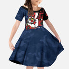 Sydney Roosters ANZAC Personalised Kid Short Sleeve Dress Lest We Forget Poppy Camo