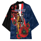 Sydney Roosters ANZAC Personalised Kimono Lest We Forget Poppy Camo