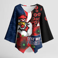 Sydney Roosters ANZAC Personalised Kimono Sleeve Blouse Lest We Forget Poppy Camo