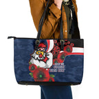 Sydney Roosters ANZAC Personalised Leather Tote Bag Lest We Forget Poppy Camo
