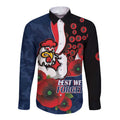 Sydney Roosters ANZAC Personalised Long Sleeve Button Shirt Lest We Forget Poppy Camo