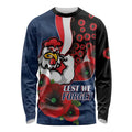 Sydney Roosters ANZAC Personalised Long Sleeve Shirt Lest We Forget Poppy Camo