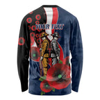 Sydney Roosters ANZAC Personalised Long Sleeve Shirt Lest We Forget Poppy Camo