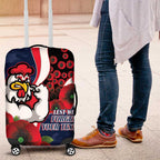 Sydney Roosters ANZAC Personalised Luggage Cover Lest We Forget Poppy Camo
