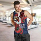 Sydney Roosters ANZAC Personalised Men Tank Top Lest We Forget Poppy Camo