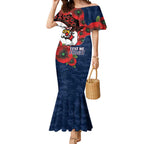 Sydney Roosters ANZAC Personalised Mermaid Dress Lest We Forget Poppy Camo