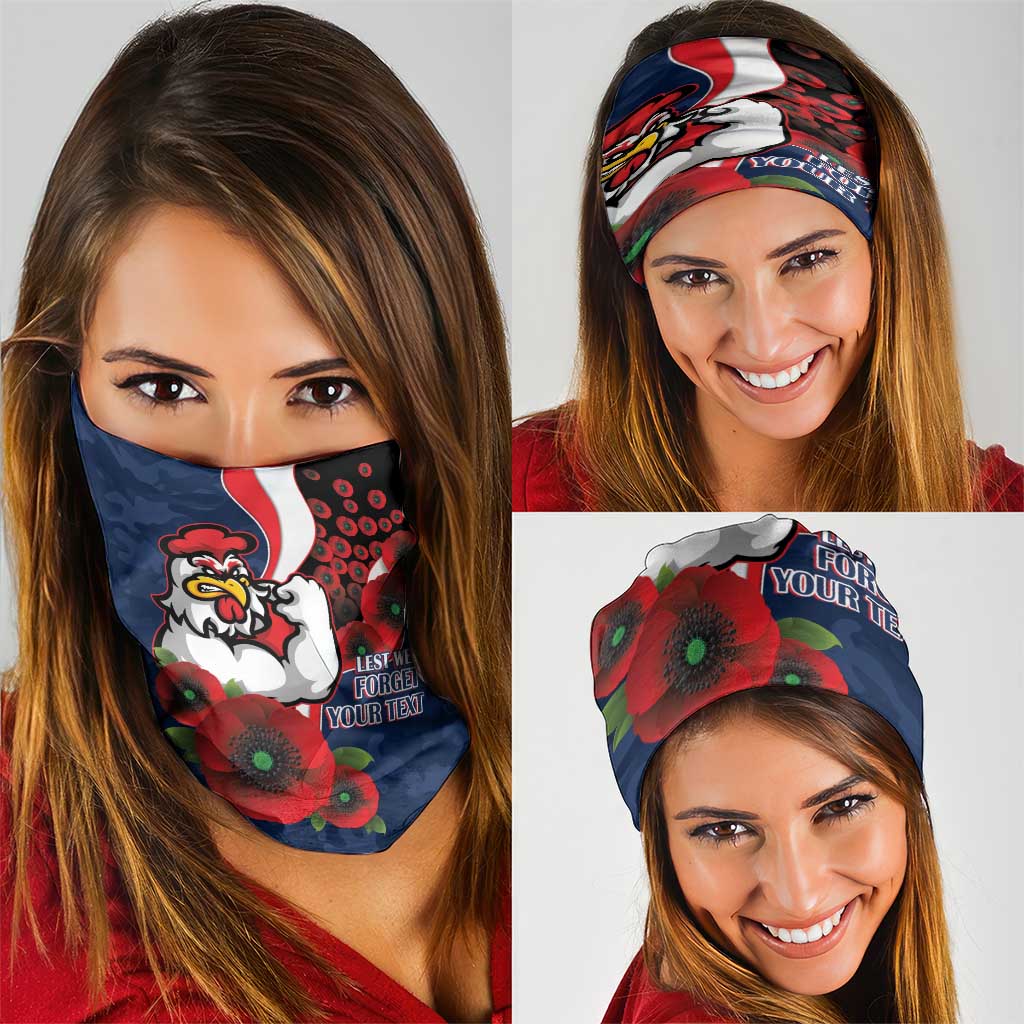 Sydney Roosters ANZAC Personalised Neck Gaiter Lest We Forget Poppy Camo