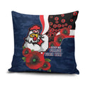 Sydney Roosters ANZAC Personalised Pillow Cover Lest We Forget Poppy Camo
