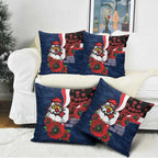 Sydney Roosters ANZAC Personalised Pillow Cover Lest We Forget Poppy Camo