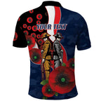 Sydney Roosters ANZAC Personalised Polo Shirt Lest We Forget Poppy Camo