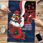 Sydney Roosters ANZAC Personalised Puzzle Lest We Forget Poppy Camo