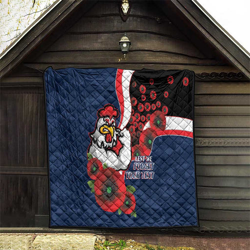 Sydney Roosters ANZAC Personalised Quilt Lest We Forget Poppy Camo