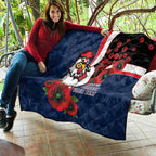 Sydney Roosters ANZAC Personalised Quilt Lest We Forget Poppy Camo