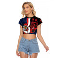 Sydney Roosters ANZAC Personalised Raglan Cropped T Shirt Lest We Forget Poppy Camo