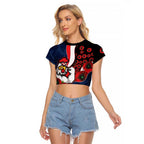 Sydney Roosters ANZAC Personalised Raglan Cropped T Shirt Lest We Forget Poppy Camo
