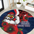 Sydney Roosters ANZAC Personalised Round Carpet Lest We Forget Poppy Camo