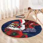 Sydney Roosters ANZAC Personalised Round Carpet Lest We Forget Poppy Camo