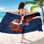 Sydney Roosters ANZAC Personalised Sarong Lest We Forget Poppy Camo