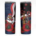 Sydney Roosters ANZAC Personalised Skinny Tumbler Lest We Forget Poppy Camo