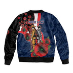 Sydney Roosters ANZAC Personalised Sleeve Zip Bomber Jacket Lest We Forget Poppy Camo