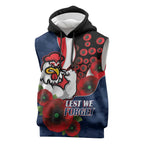Sydney Roosters ANZAC Personalised Sleeveless Hoodie Lest We Forget Poppy Camo
