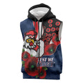 Sydney Roosters ANZAC Personalised Sleeveless Zip Hoodie Lest We Forget Poppy Camo