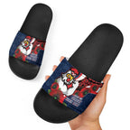 Sydney Roosters ANZAC Personalised Slide Sandals Lest We Forget Poppy Camo