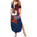 Sydney Roosters ANZAC Personalised Summer Maxi Dress Lest We Forget Poppy Camo