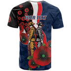 Sydney Roosters ANZAC Personalised T Shirt Lest We Forget Poppy Camo