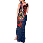 Sydney Roosters ANZAC Personalised Tank Maxi Dress Lest We Forget Poppy Camo