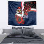 Sydney Roosters ANZAC Personalised Tapestry Lest We Forget Poppy Camo