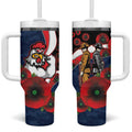 Sydney Roosters ANZAC Personalised Tumbler With Handle Lest We Forget Poppy Camo