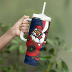 Sydney Roosters ANZAC Personalised Tumbler With Handle Lest We Forget Poppy Camo