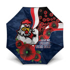 Sydney Roosters ANZAC Personalised Umbrella Lest We Forget Poppy Camo