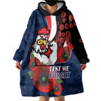 Sydney Roosters ANZAC Personalised Wearable Blanket Hoodie Lest We Forget Poppy Camo