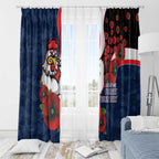 Sydney Roosters ANZAC Personalised Window Curtain Lest We Forget Poppy Camo