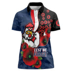 Sydney Roosters ANZAC Personalised Women Polo Shirt Lest We Forget Poppy Camo