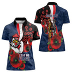 Sydney Roosters ANZAC Personalised Women Polo Shirt Lest We Forget Poppy Camo