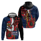 Sydney Roosters ANZAC Personalised Zip Hoodie Lest We Forget Poppy Camo