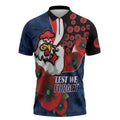 Sydney Roosters ANZAC Personalised Zipper Polo Shirt Lest We Forget Poppy Camo