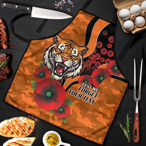 Wests Tigers ANZAC Personalised Apron Lest We Forget Poppy Camo