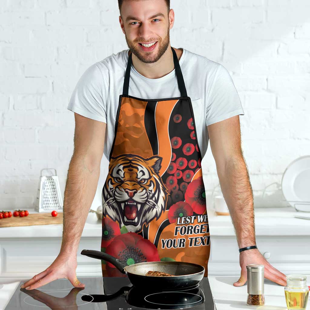 Wests Tigers ANZAC Personalised Apron Lest We Forget Poppy Camo