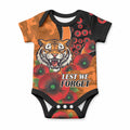 Wests Tigers ANZAC Personalised Baby Onesie Lest We Forget Poppy Camo