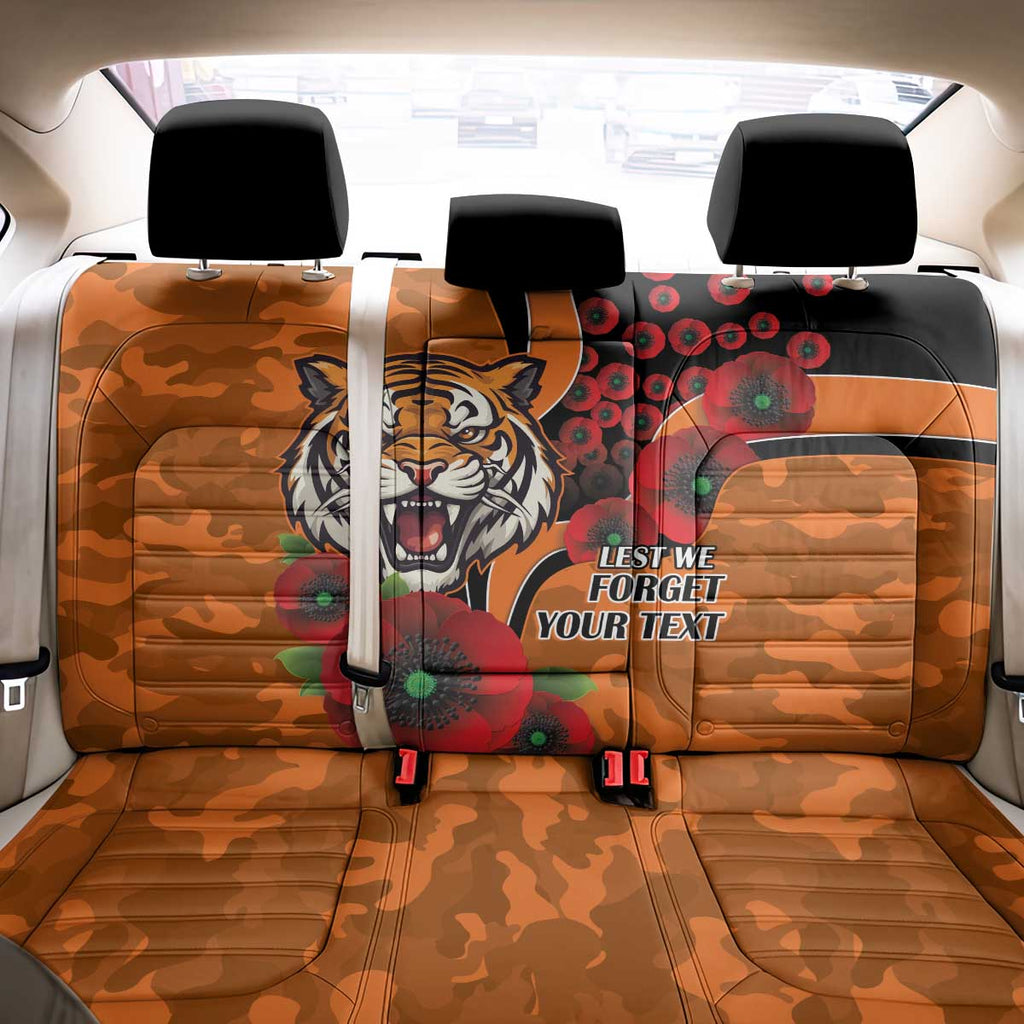 Wests Tigers ANZAC Personalised Back Car Seat Cover Lest We Forget Poppy Camo