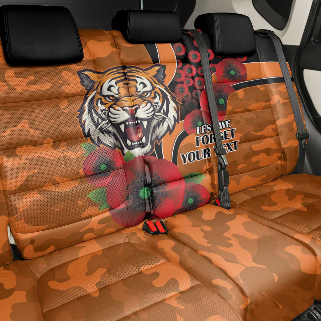 Wests Tigers ANZAC Personalised Back Car Seat Cover Lest We Forget Poppy Camo