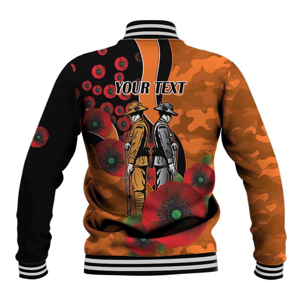 Wests Tigers ANZAC Personalised Baseball Jacket Lest We Forget Poppy Camo